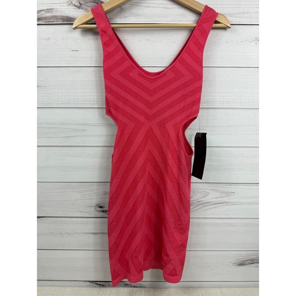 Bebe Womens Tribal Princess Dress Pink Size PS Small Cutout Bodycon Mini - Picture 1 of 8